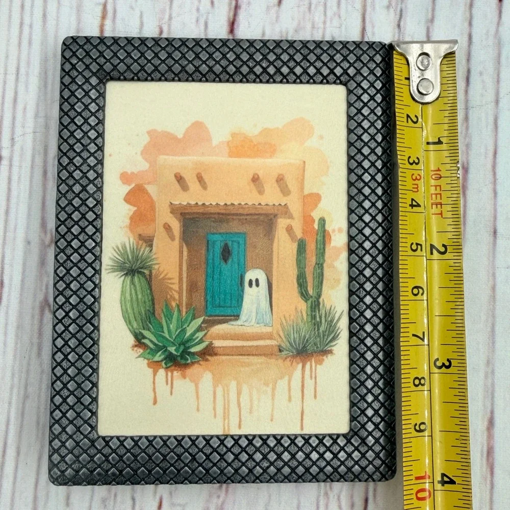 Southwestern Ghost Art Print in Textured Diamond Frame Desert Decor 3x4